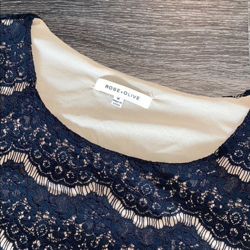 Black & Nude Lace, Bell Sleeve Top​ - Picture 5 of 7